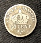 1867 A French Silver  50 Centimes  Filler  Enn Coins
