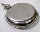 Vintage Round Stainless Steel Screw Top Flask W  Shot Glass   Belt Clip