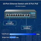 8 Port Poe Switch With 2 Gigabit Uplink  8 Poe  Port 100mbps  120w 802 3af at   