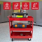 3-tier Service Cart 400lbs Capacity On Wheels Steel Tool Utility Cart For Garage