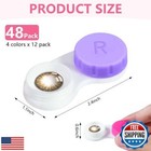 Kiseer 48 Pack Colorful Cute Contact Lens Case Bulk Box Holder Container Soak