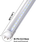 T8 Led Tube 4  Lights Clear Cover Ballast Bypass 4000k Fluorescent Pack 4 10 25