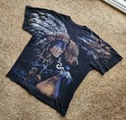 Liquid Blue Vtg Native American T Shirt Spiritual Campfure Aop Xl 90s Vintage