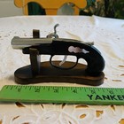Gun-shaped Pistol Lighter With Wooden Display Stand  Gun Shape Display Vtg Japan