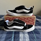 Vans Knu Skool Skate Sneakers Shoes Low Top Black White Casual Size 6y-7y