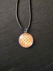 Brand New Handmade Snake Shed Skin Jewelry Orange Necklace Circle Black Cord