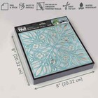 8 In  X 8 In  Removable Stick Paper Teal And Silver Leaves Foil Peel 24 Pack