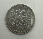 1939 R Albania Silver 5 Lek Coin Vittorio Emanuel Iii Extra Fine