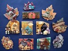 Vintage Jewelry Lot Lucinda Pin House Pin Autumn Clouds W face Scarecrow Turkey
