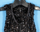 Weissman Black Hooded Tank Top Paillette Sequins Full Zip Dance Hip Hop Sc S Ch 