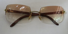 Vintage Cartier Rimless Bubinga Wood Eyeglasses   19-i40