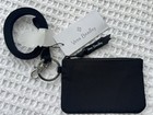 Vera Bradley Zip Id Case   Lanyard In Pattern Classic Black Microfiber Nwt