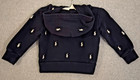 Polo Ralph Lauren Youth Size 2 2t Navy Hoodie Sweatshirt Toddler White Aop Pony