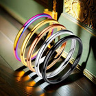 Stainless Steel Men Women Wedding Ring Band Silver Gold 2mm R19