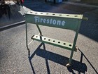 Rare Firestone Tires Rolling Display Rack Stand Sign Vintage