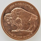  999 Fine Copper Buffalo Indian Head Round Coin 1 Roll 20 Lot Investment Bullion