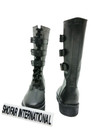 Handmade Combat Leather Boots Men Lace Up Buckle Straps Gothic Punk Military