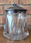 Beautiful Vintage Heavy Glass Tobacco Jar 5  With Very Decorative Lid