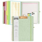 Green Foldable Spiral Clipboard Folio With Storage Zipper Pouch  5 Lime Green