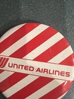 Vintage United Airlines Red   White Stripes Vintage Pin Button Pinback