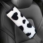 2 Pack Seat Belt Cover Pad Soft Plush Car Seat Belt Pads Faux Sheepskin Black