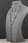 Turquoise   Sterling Silver Necklace Set - Bobby Johnson