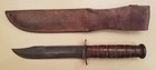 Wwii Ka-bar Usmc Fighting Knife And Correct Wwii Leather Sheath