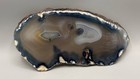 Polished Blue Agate Slice 6 Inch Geode Slab Crystal Display Coaster Mineral Rock