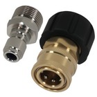 Pressure Washer Adapter M22 14mm Female To 3 8  Male Quick Connect Brass 2pc