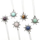 Vintage Crystal Stone Sun Pendants Chakra Energy Reiki Healing Amulet Necklace
