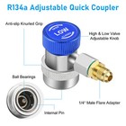 2x R134a Quick Coupler Adapter For Car Ac System  Hp   Lp Connector  1 4  Flare