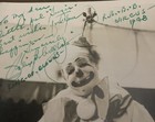 Vintage Felix Adler Autographed Photo Inscribed King Of Clowns  1948 