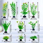 24 Pcs Artificial Aquarium Plants Fish Tank Grass Decor Set