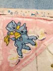 60 s Pink   Blue Baby Hooded Terry Towel   Facecloth Bath Set nos vintage Kitten