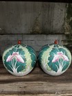 A Pair Chinese Qing Tongzhi Famille Rose Porcelain Cabbage Pattern Pot 10 6 Inch
