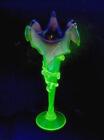 Antique Uranium Glass Vase Cranberry Vaseline European Floral Design 9 44 Inch