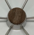 Ship Boat Steering Wheel 18  Stainless Steel   Mahogany Wood Vtg Round Nautical