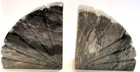 Vtg Gray white black Black Marble onyx Stone Half Arch Heavy Bookends