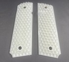 1911 Grips Full Size Ambi Safety Cut Big Scoop White Hex Texture