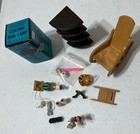 Miniature Dollhouse Furniture Lot Vintage Mix 12 Items Rocker Shelf Lamps Metal