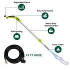 Hotdevil Adjustable Propane Torch Flame Weed Burner Torch Weeder Blow 10ft Hose