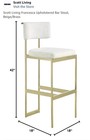 Scott Living Francesca Upholstered Barstool W  Backrest  Beige brass 42in