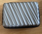 Tumi For Delta Grey Logo Hard Shell Amenity Travel Case Kit Zippered Pouch Empty