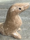 Vintage Hand Carved Soapstone Seal Figurine Brown Marbled Stone Animal Sculpture