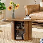 27 6  Small Round Coffee Table For Living Room  Farmhouse Fluted Side Table W   