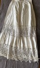 Vtg Edwardian Style White Cotton Lace Prairie Skirt Maxi  Cottagecore