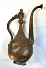 Antique Persian   Middle Eastern Copper Engraved Jug Pitcher From Afghanistan