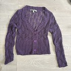 Super Cute Vintage Y2k Purple Crochet Cardigan Top Women   s Small