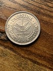 1935 Palestine 50 Mils Silver Coin British Mandate Olive Sprig Xf au