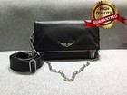 Authentic Women Zadig  voltaire 29 Cow Leather Zv Shoulder Bag Crossbody Bag